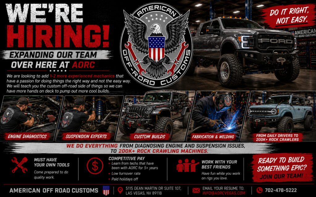 american off road customs is hiring in las vegas